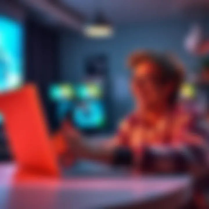 A person laughing while watching a funny video on a laptop