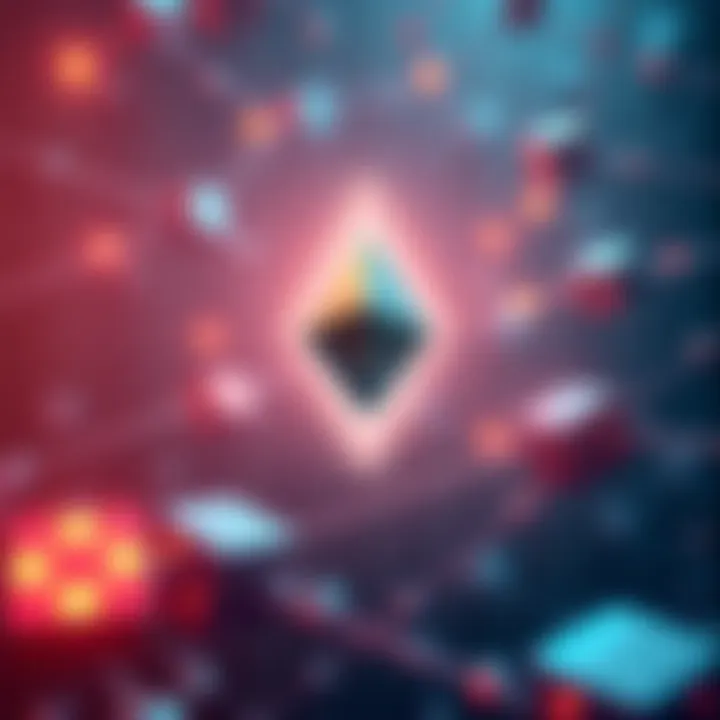 Illustration showing the Fusaka upgrade concept with nodes and blob data in a network, symbolizing enhanced Ethereum throughput and security.