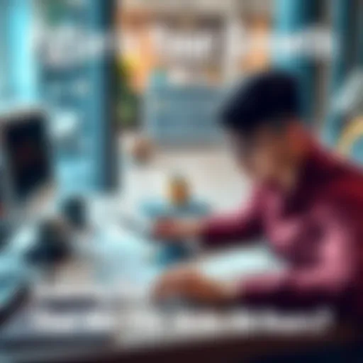 Future Financial Growth A young professional calculating future financial estimates with a calculator and charts on a desk