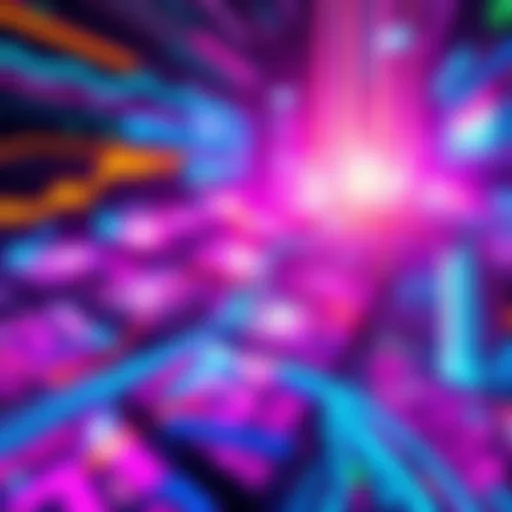 Future of NFTs A digital representation of NFTs with futuristic graphics and trends, symbolizing growth in the market