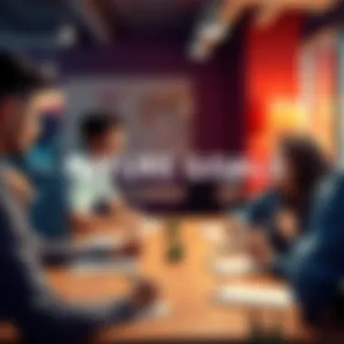 A group of people exchanging ideas about their future goals around a table with notebooks and pens