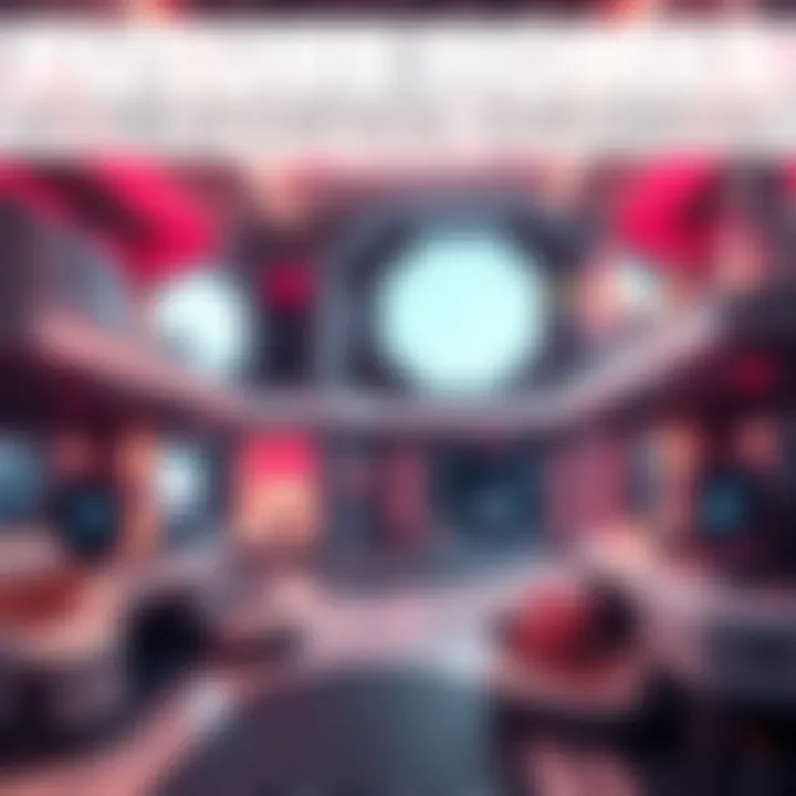 A futuristic setting showcasing various designs for protocol droids' homes, including advanced technology and robots in a vibrant environment