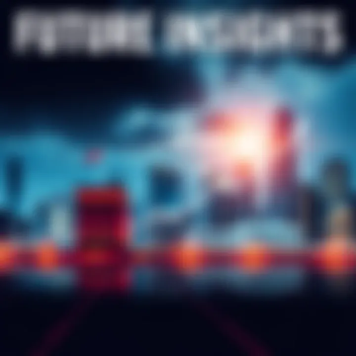 Visual representation of financial growth with a futuristic skyline in the background and political symbols merging, signifying change.