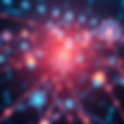 A digital illustration showing a futuristic Solana network structure with quantum symbols and secure connections, symbolizing quantum resistance technology.