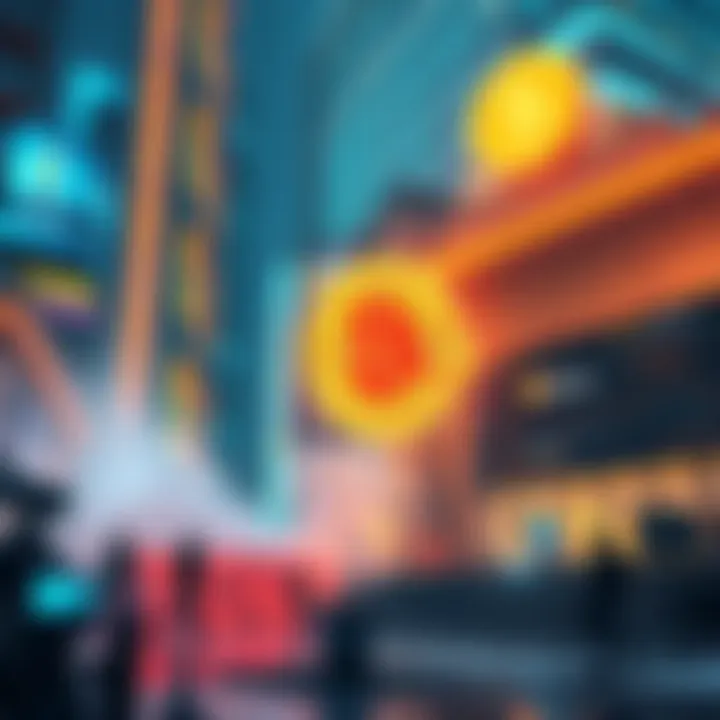 A futuristic banking scene showcasing Bitcoin integration with financial institutions, illustrating a transformative era in banking.