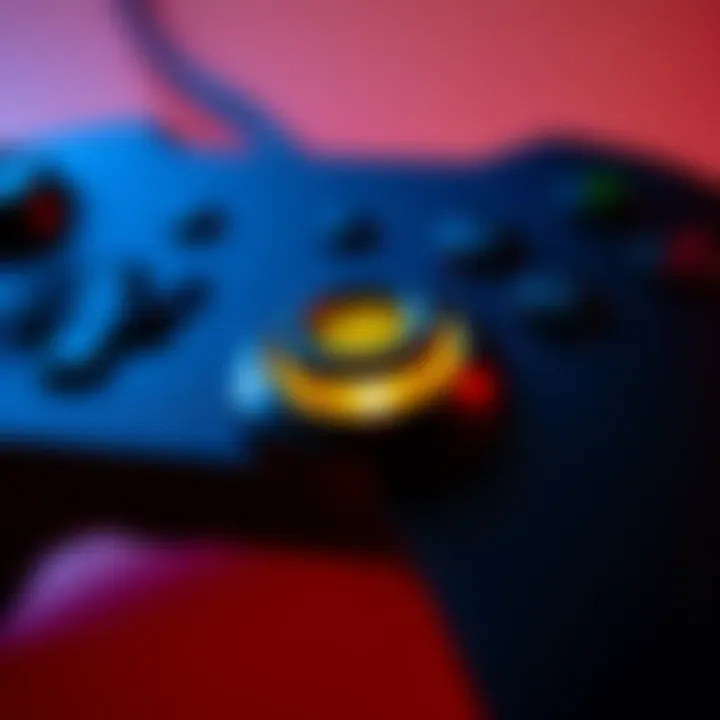 Game Controller with Winning Button Highlighted A close-up of a game controller showing the button associated with winning strategies clearly highlighted