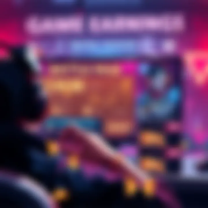 A player viewing their game earnings on a screen while considering reinvesting into a battle pass, showing excitement and engagement.