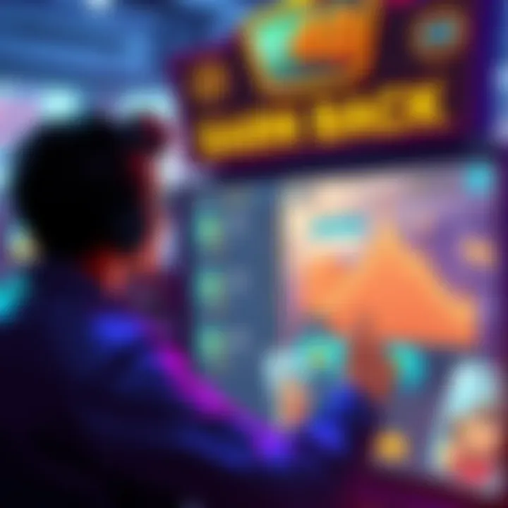Game Spend and Earn Back Concept A player looking at a game screen showing spend history and potential offers