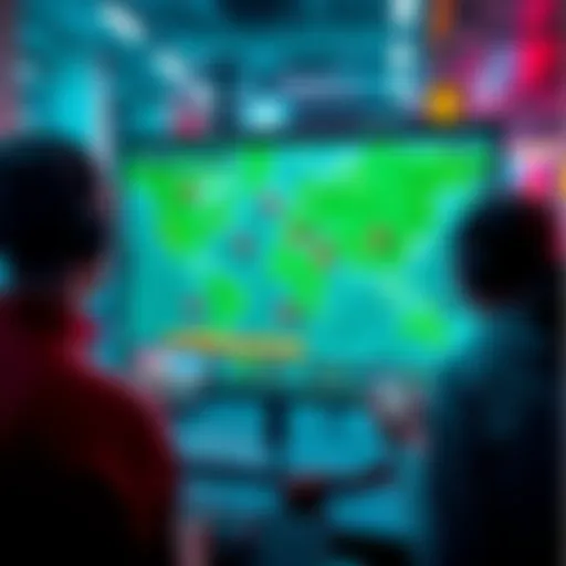 A player competing for mayor in a gaming environment, showcasing tactics to win without spending money, with a digital map and strategies displayed on screen.