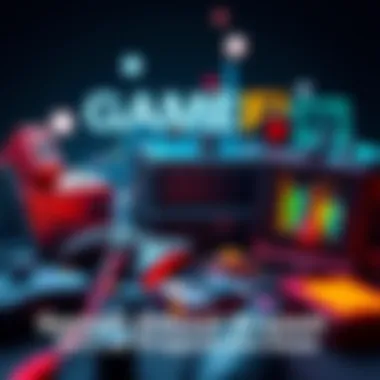 Visual representation of GameFi projects failing, with icons of broken game consoles and charts showing decline.