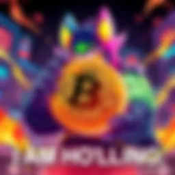 A digital illustration of a character holding a Bitcoin with a determined expression, symbolizing strength in the crypto market.