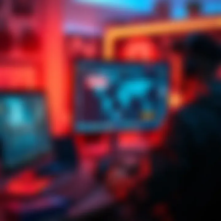 A gamer recording gameplay strategies for Mayor Wars on a computer, engaging with an audience online