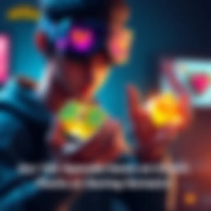 A gamer looking at two options, Colors Packs and Sorare Set, while holding gems in hand