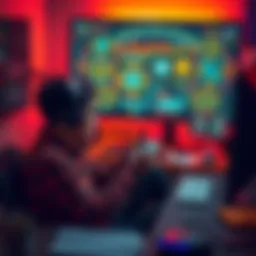 Gamer Frustration with Mechanics A gamer sits at a desk, looking frustrated at a computer screen filled with complex game mechanics. They have a controller in hand, surrounded by notes on gameplay improvements and ideas for better gu...