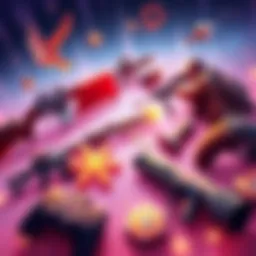 A digital illustration showing various gaming assets, like weapons and outfits, trying to connect across multiple game worlds, symbolizing the concept of interoperability in gaming.
