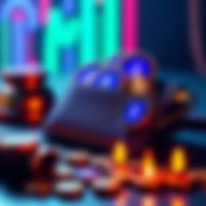 A graphic showing a wallet with tokens and gas fee icons to illustrate gas fees when receiving tokens