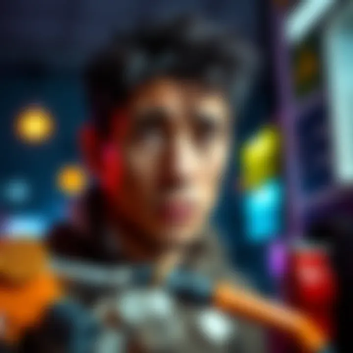 A person looking frustrated while holding a gas pump with tokens scattered around them
