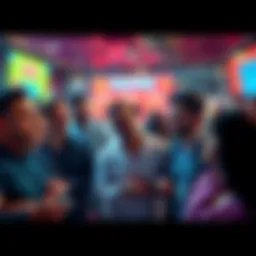 A group of people engaged in a lively discussion about ideal prices, showing mixed reactions of hope and skepticism.