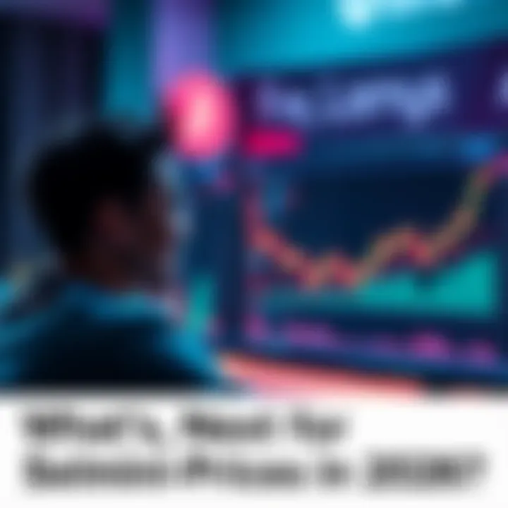 A happy person looking at cryptocurrency graphs on a computer screen, symbolizing optimism for Gemini and Solana prices in 2026.
