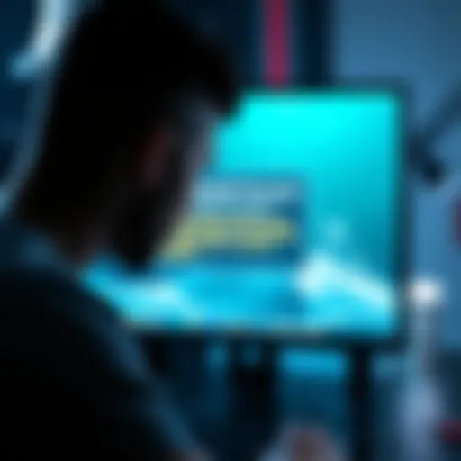 A computer screen displaying a message about a frozen Gemini account with a worried person looking at it