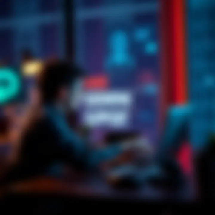 A person sits at a desk, looking at a laptop screen displaying a Gemini customer support page, concerned about fake accounts.