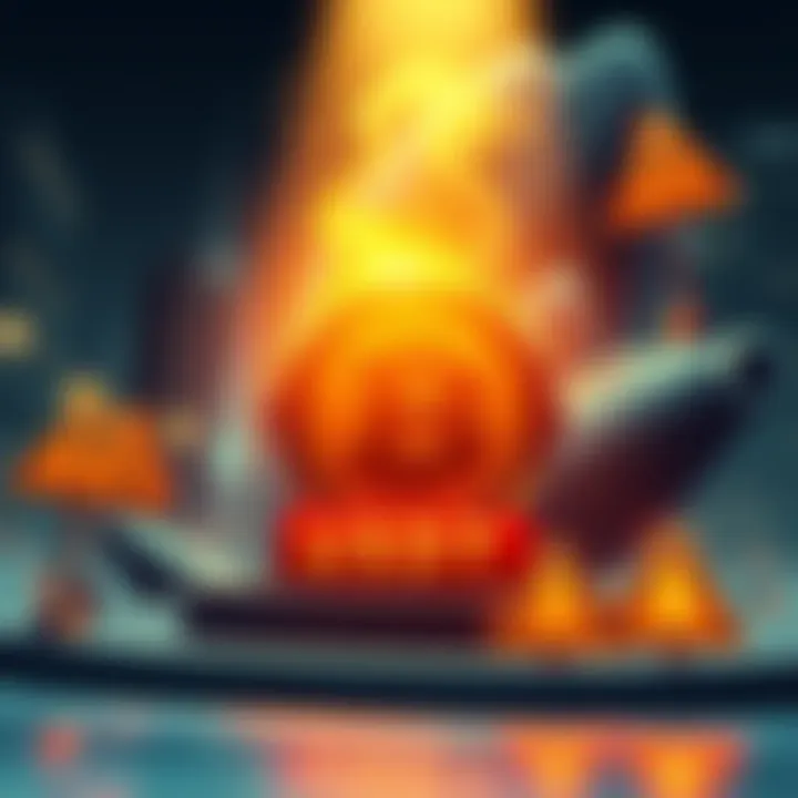 Illustration showing USDT logo with warning signs indicating regulatory changes and compliance challenges in the U.S. market