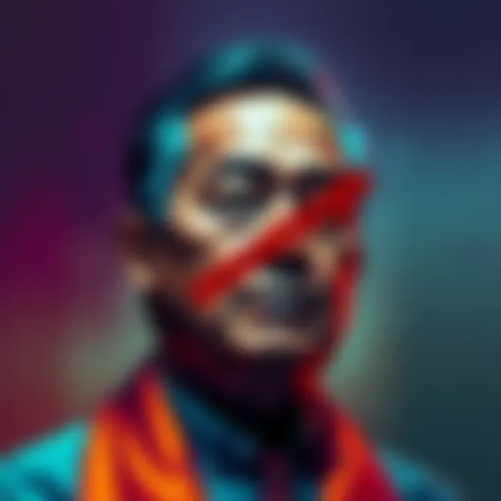 Graphic depicting a ban symbol over a portrait of George Santos, highlighting his lifetime exclusion from the Kalshi prediction platform.
