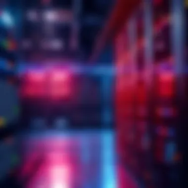 A large datacenter filled with computer servers, indicating mining activities for cryptocurrency.