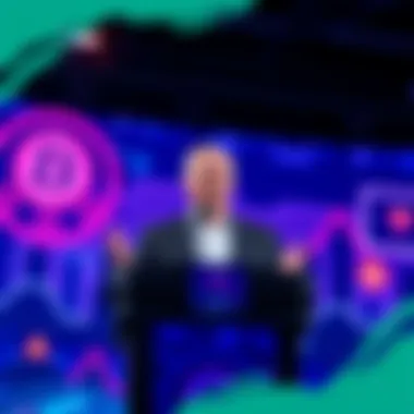 A Gnosis executive speaking at a podium about the CLARITY Act and its impact on cryptocurrency centralization