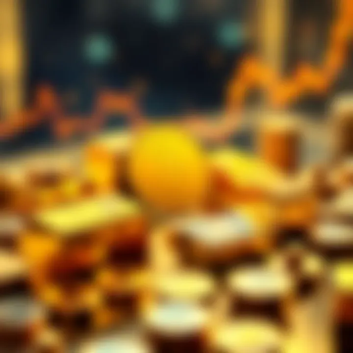 Gold-Backed Tokens in DeFi A symbolic representation of gold-backed tokens with gold bars and digital currency icons, highlighting their role in decentralized finance.