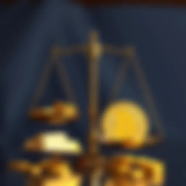 Gold and Bitcoin Comparison A scale balancing gold bars on one side and Bitcoin coins on the other, symbolizing the debate over selling gold for Bitcoin.