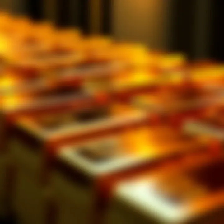 A close-up view of shiny gold bars stacked in a row, symbolizing wealth and investment security