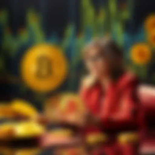 Cathie Wood discussing the impact of gold on Bitcoin recovery with key cryptocurrencies in the background