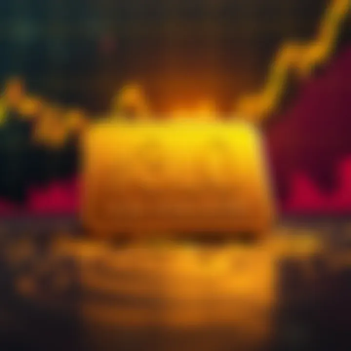 Gold bar against a backdrop showing a financial graph reaching $30 trillion