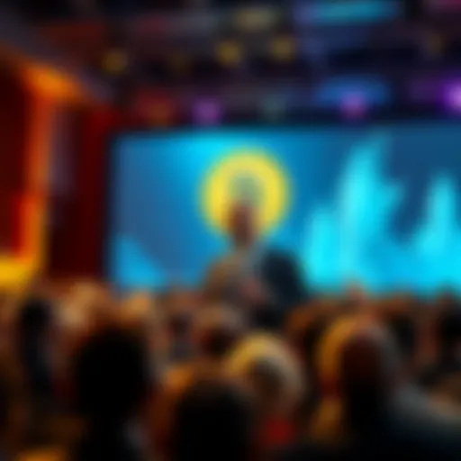 Goldman Sachs CEO Bitcoin Announcement David Solomon, CEO of Goldman Sachs, speaking at the World Liberty Forum about his Bitcoin ownership, surrounded by an audience of attentive listeners.