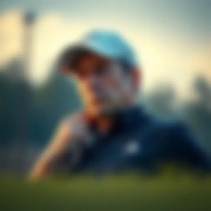 A golfer looking frustrated on the course, thinking about the use of technology in matches