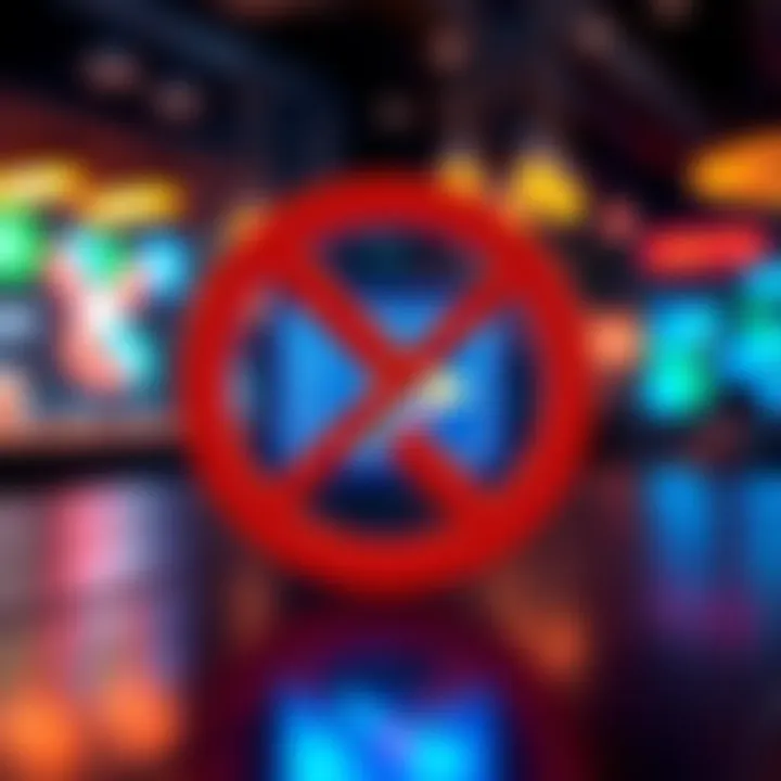 A graphic showing a digital wallet icon with a prohibition symbol over it, representing the ban on unlicensed wallets by Google Play Store.