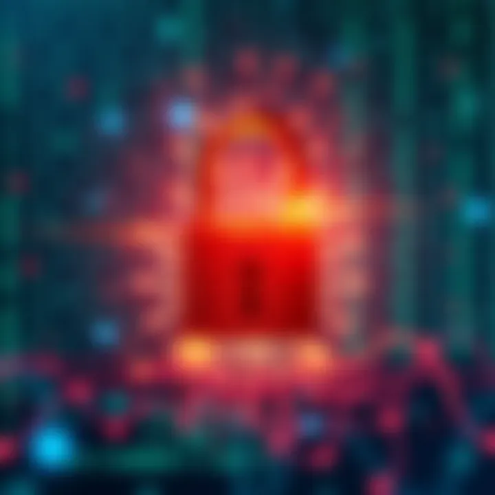 Google Post-Quantum Cryptography Deadline A digital lock symbolizing security with a backdrop of binary code and quantum computing elements, illustrating Google's 2029 deadline for post-quantum cryptography.