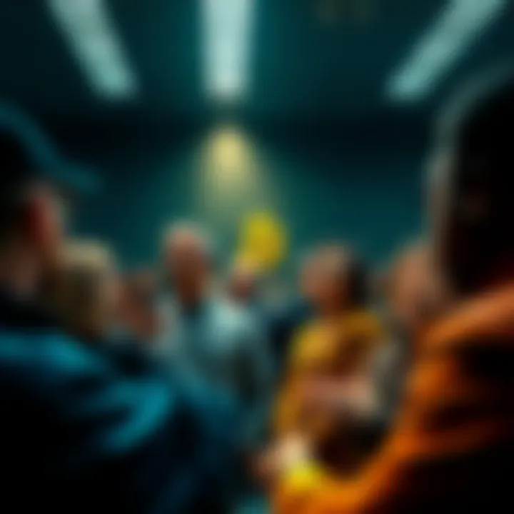 Criticism of Gov. Pritzker on Bitcoin Knowledge A group of people expressing frustration at a public meeting about Gov. Pritzker's knowledge of Bitcoin and cryptocurrency.