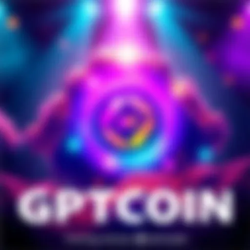 Colorful graphic announcing the launch of GPTCoin with logo and partnership details