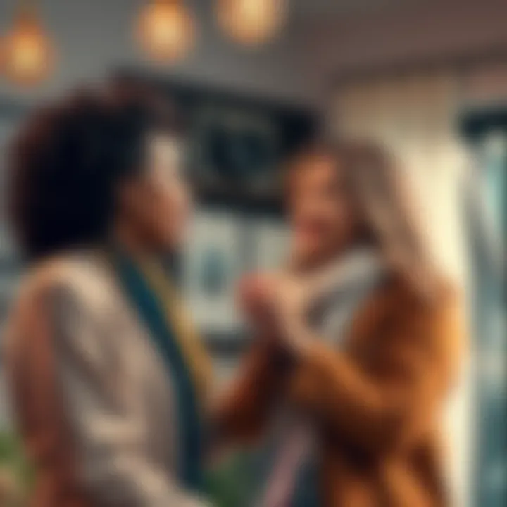 A warm scene of two friends sharing a heartfelt moment, showcasing the essence of gratitude.