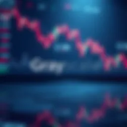 Grayscale Withdraws HBAR ETF Application Grayscale logo with a background showing a downward trend in cryptocurrency markets