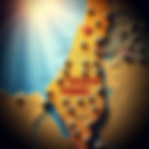 A detailed map highlighting the regions involved in the Greater Israel Project, with conflict zones and geopolitical implications marked clearly.