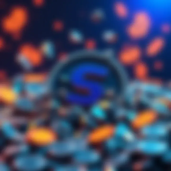 A digital depiction showing a crumbling Solana logo amid blockchain symbols, representing the downfall caused by greed.