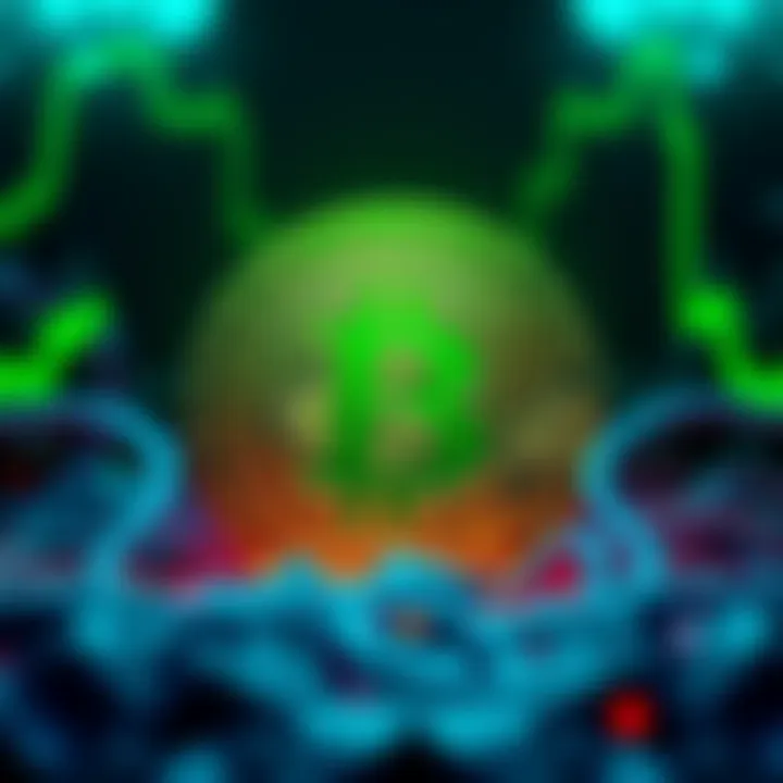 A striking green Bitcoin logo representing a shift in the cryptocurrency market