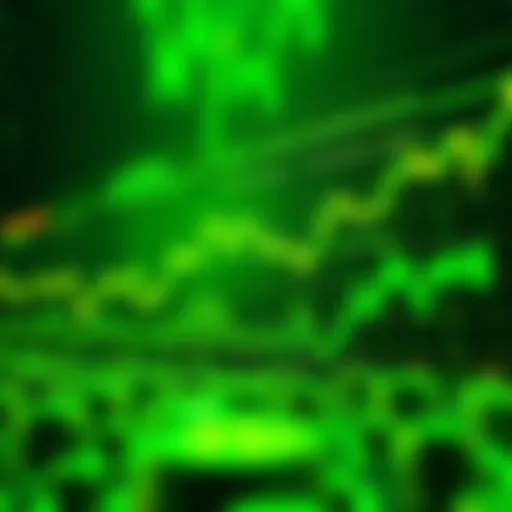 A visual of a positive cryptocurrency market with rising charts and green indicators, highlighting the potential rise of Pi.