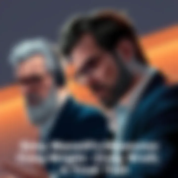 Illustration of Greg Maxwell and Craig Wright in a tense discussion, highlighting their ongoing feud in the tech community.
