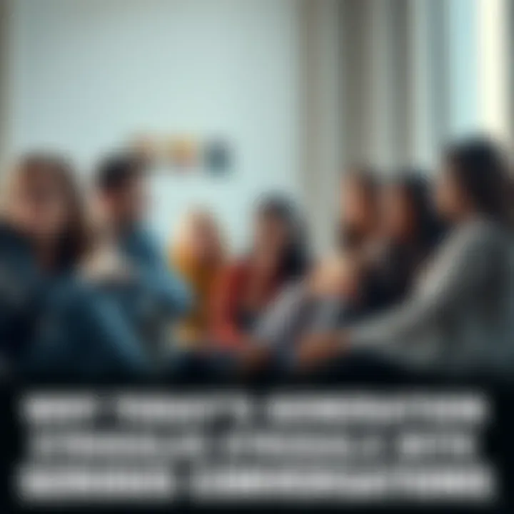 A diverse group of young adults sitting in a circle, engaged in serious conversation, showing varied expressions of concern and contemplation.