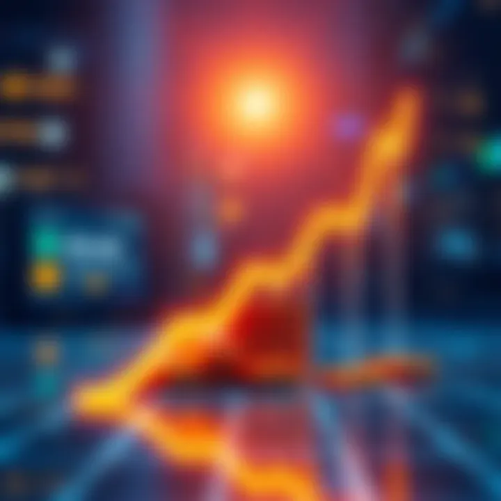 A visual representation of increasing peer-to-peer stablecoin transactions on the Solana blockchain, showcasing a graph with an upward trend and digital coins symbolizing money movement.