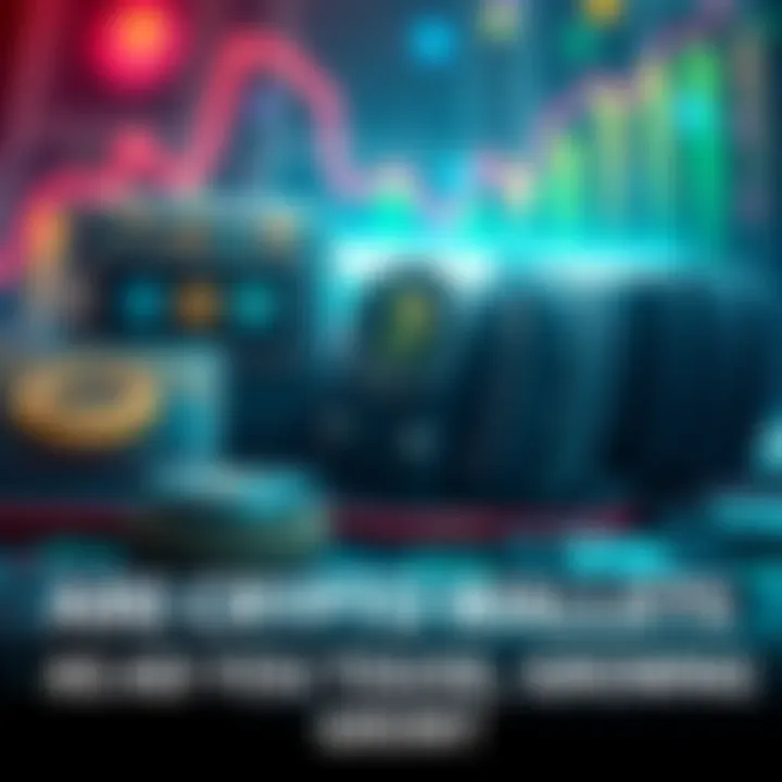 A graphic showing multiple digital wallets with various cryptocurrencies, symbolizing the rise in crypto wallet use and the related security questions.